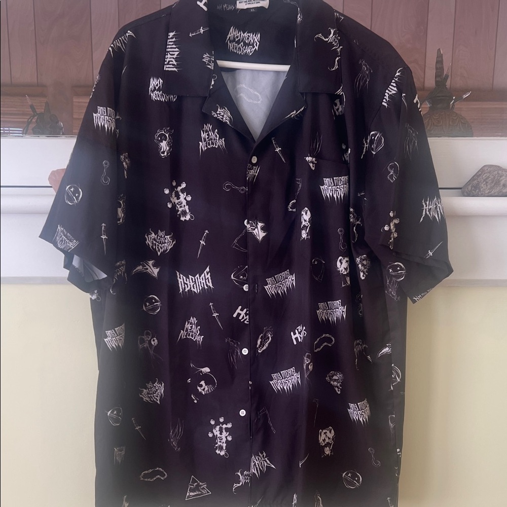 Any means necessary Black Graphic Men's Shirt